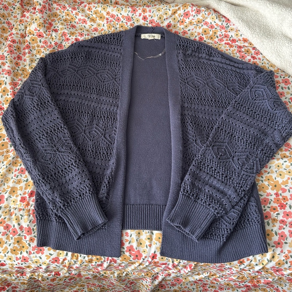 Indigo Knit Cardigan, Never Worn!